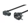 DIGITUS AK-440102-018-S netsnoer, CEE 7/7 (type F, Schuko) naar IEC C13, 90° gehoekt, male/female, 1,8 m, H05VV-F3G, 250 V, 10 A, zwart
