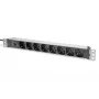 DIGITUS 1U aluminium PDU, 8x Italiaanse uitgangen, voorzekering-10A-stekker, 250VAC