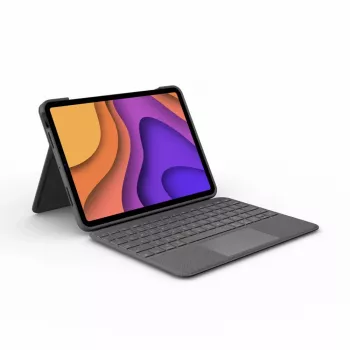 LOGITECH Folio Touch toetsenbordhoes met achtergrondverlichting en trackpad oxford grijs voor iPad Air (4e generatie) Duits Qwertz