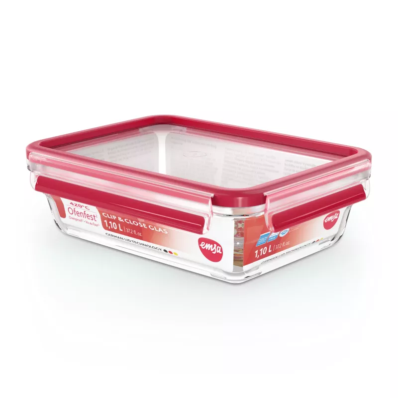EMSA CLIP & CLOSE N10409 rechthoekige doos 1,1 L transparant 1 stk.
