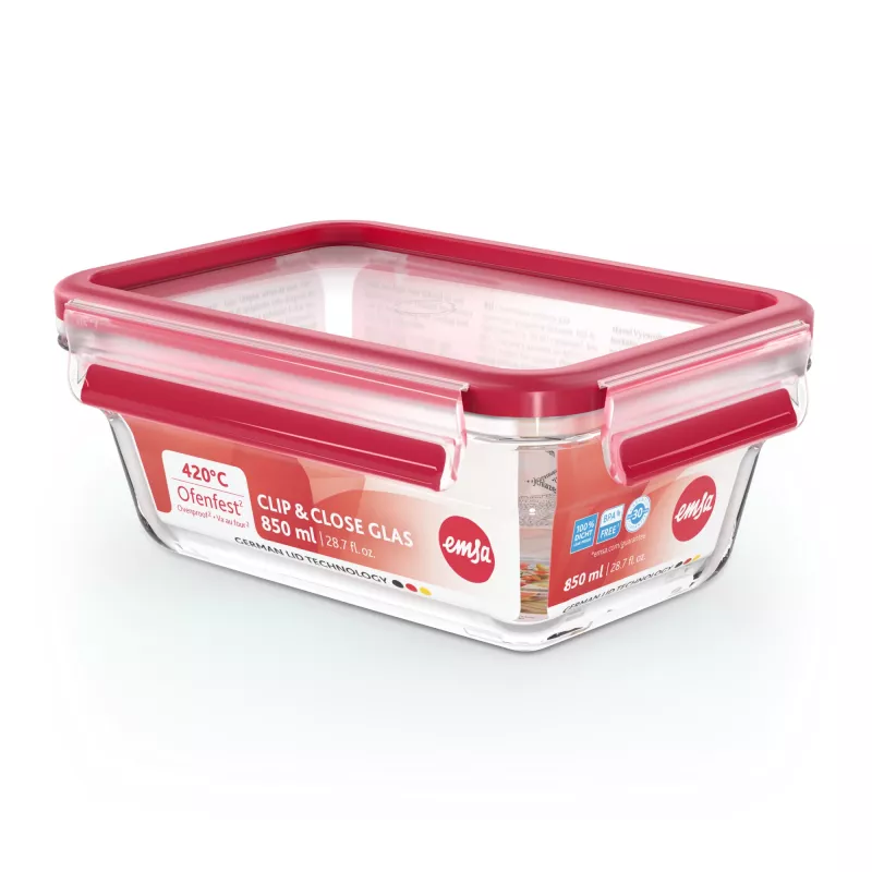 EMSA CLIP & CLOSE N10408 rechthoekige box 0,85 l transparant 1 stuk