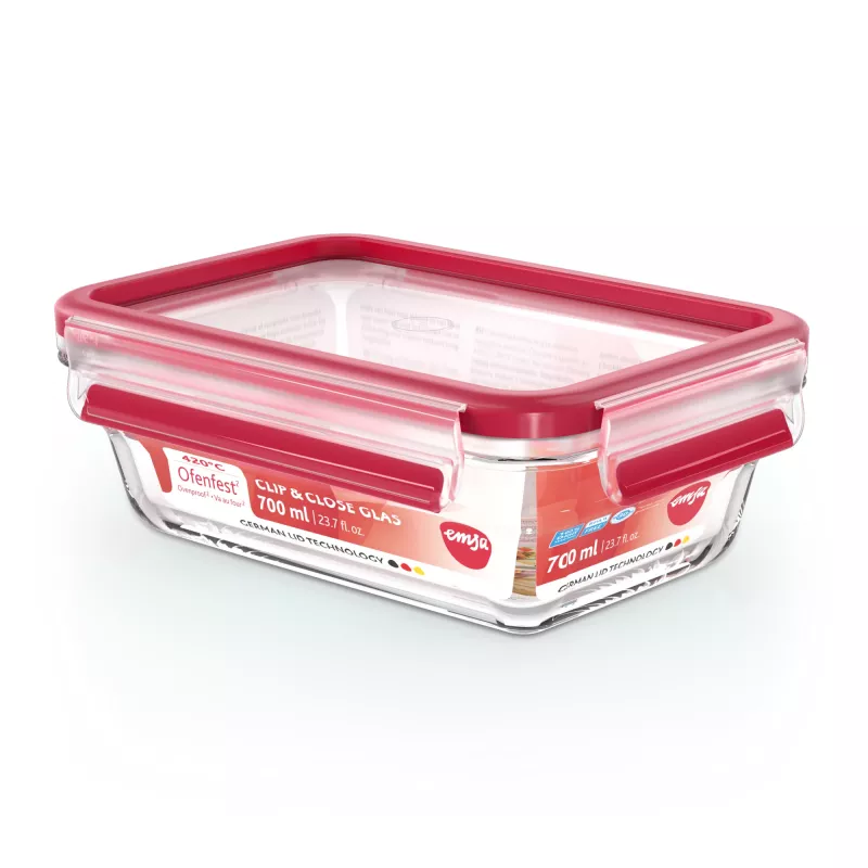 EMSA CLIP & CLOSE N10406 rechthoekige box 0,7 L transparant 1 stuk