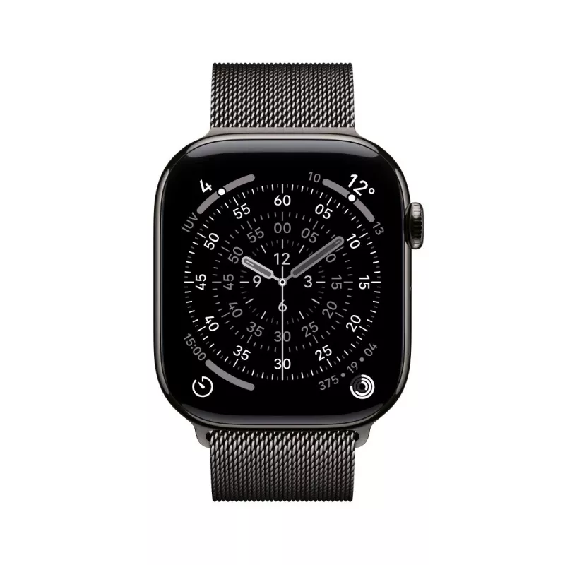 APPLE Watch Series 11 GPS + Cellular 46mm Schiefer titanium behuizing met Schiefer Milanese Loop M/L