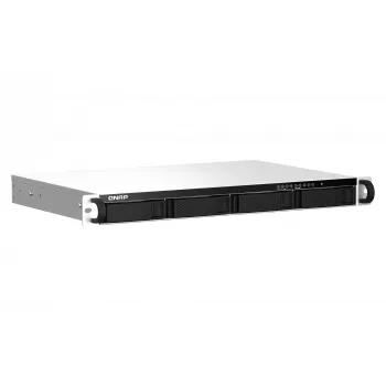 QNAP TS-464eU NAS Rack (1U) Intel® Celeron® N5095 8 GB DDR4 0 TB QNAP Turbo System aluminium, zwart