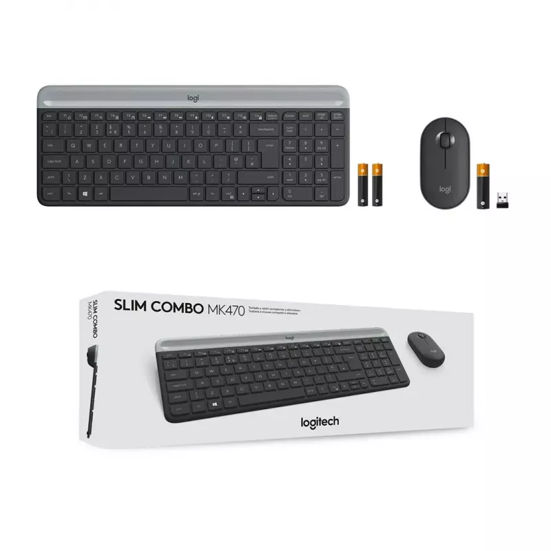 Logitech MK470 draadloos toetsenbord+muis, grafiet, muis inbegrepen, QWERTY US, USB