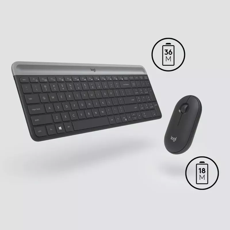 Logitech MK470 draadloos toetsenbord+muis, grafiet, muis inbegrepen, QWERTY US, USB