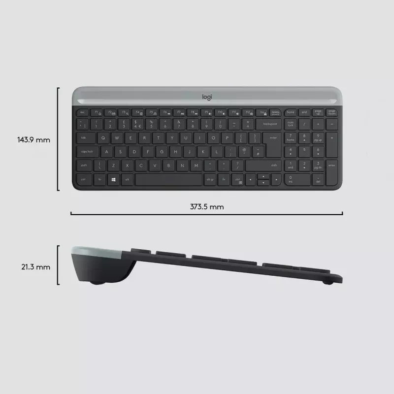 Logitech MK470 draadloos toetsenbord+muis, grafiet, muis inbegrepen, QWERTY US, USB