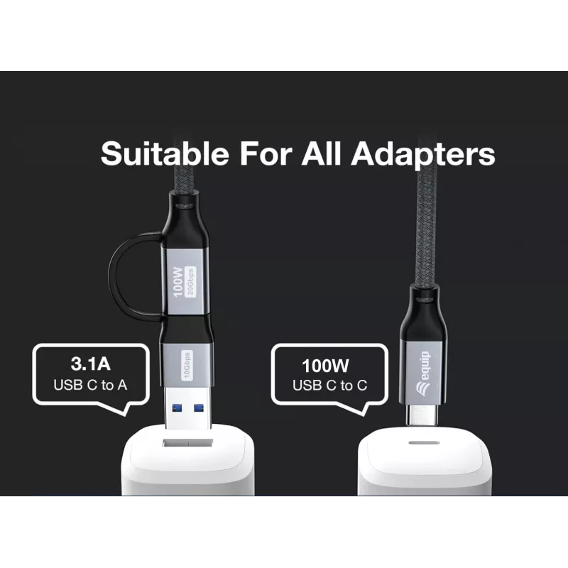 Equip 128431 USB-kabel USB 3.2 Gen 2x2 1 m USB A/USB C USB C zwart