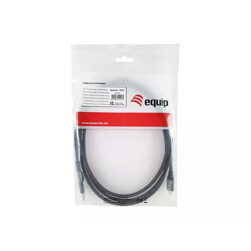 Equip 128432 USB-kabel USB 3.2 Gen 2x2 2 m USB A/USB C USB C zwart