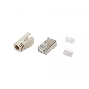Equip Cat.6A RJ45 afgeschermde stekkerset 100 stuks roestvrijstaal transparant wit