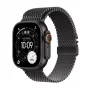 Smartwatch Apple Watch Ultra 3 GPS + Cellular 49mm zwart titanium behuizing met Black Titanium Milanese Loop Medium