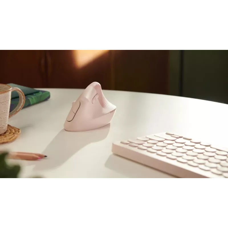 LOGITECH Lift Rechtshandige muis Draadloos Rosé / Donkerrosé