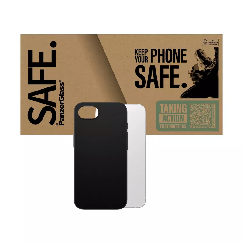 PanzerGlass SAFE. by ® TPU Case zwart iPhone 17e | 16e, hoesje, Apple, Apple - iPhone 16e, zwart