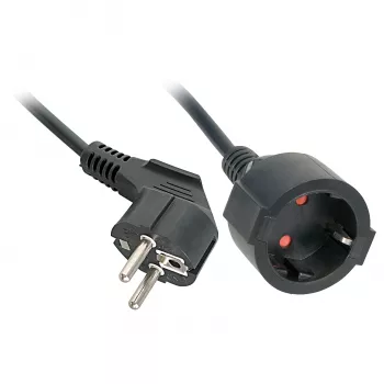 Verlengsnoer Lindy 30245 5m 2 AC-uitgangen Binnen Zwart