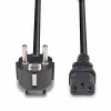 Lindy 3m Schuko 2-pins stekker naar IEC C13 netsnoer, Zwart, 3 m, CEE7/7, C13-koppeling