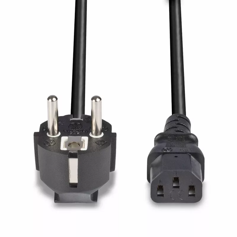 Lindy 3m Schuko 2-pins stekker naar IEC C13 netsnoer, Zwart, 3 m, CEE7/7, C13-koppeling