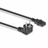 Lindy 3m Schuko 2-pins stekker naar IEC C13 netsnoer, Zwart, 3 m, CEE7/7, C13-koppeling