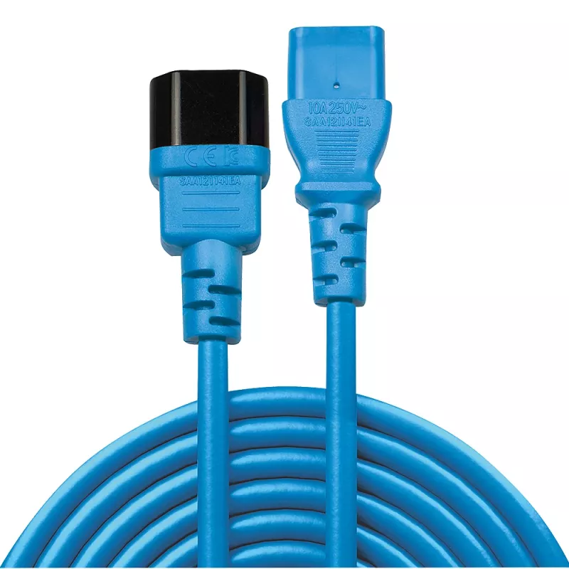 Lindy 1m IEC C13 verlengsnoer, Blauw