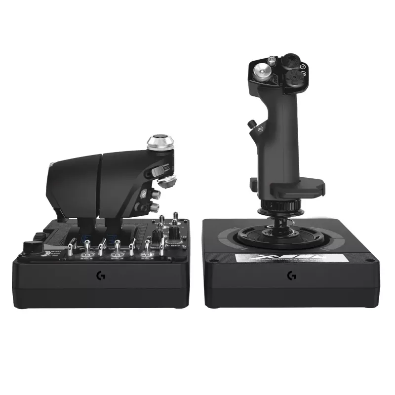 Logitech G X56 H.O.T.A.S. joystick en gashendel (Saitek Pro Flight X56 Rhino), bedraad USB, pc, zwart