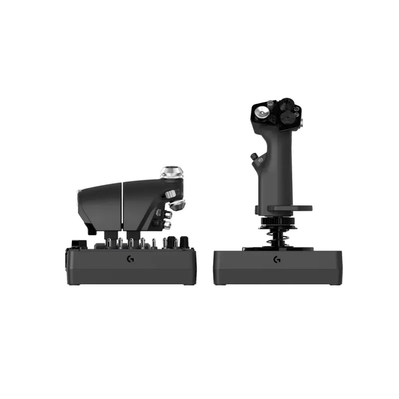Logitech G X56 H.O.T.A.S. joystick en gashendel (Saitek Pro Flight X56 Rhino), bedraad USB, pc, zwart