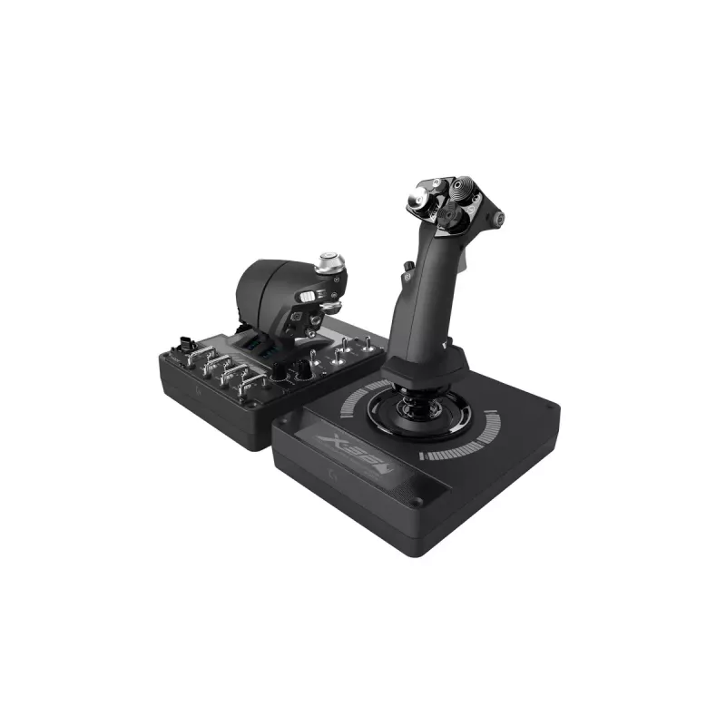 Logitech G X56 H.O.T.A.S. joystick en gashendel (Saitek Pro Flight X56 Rhino), bedraad USB, pc, zwart
