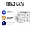 Compact mini-toetsenbord Logitech Pebble Keys 2 K380s — RF draadloos + Bluetooth, QWERTY US International, wit