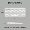 Compact mini-toetsenbord Logitech Pebble Keys 2 K380s — RF draadloos + Bluetooth, QWERTY US International, wit