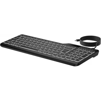 HP 405 multi-device verlicht bedraad toetsenbord, volledig formaat (100%), bedraad, USB, membraan, QWERTY, zwart