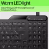 HP 405 multi-device verlicht bedraad toetsenbord, volledig formaat (100%), bedraad, USB, membraan, QWERTY, zwart