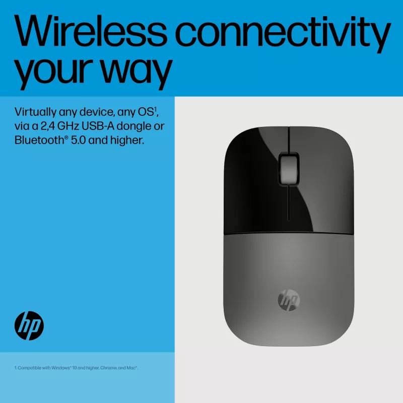 HP Z3700 Dual zilveren muis, voor beide handen, RF draadloos + Bluetooth, zilver