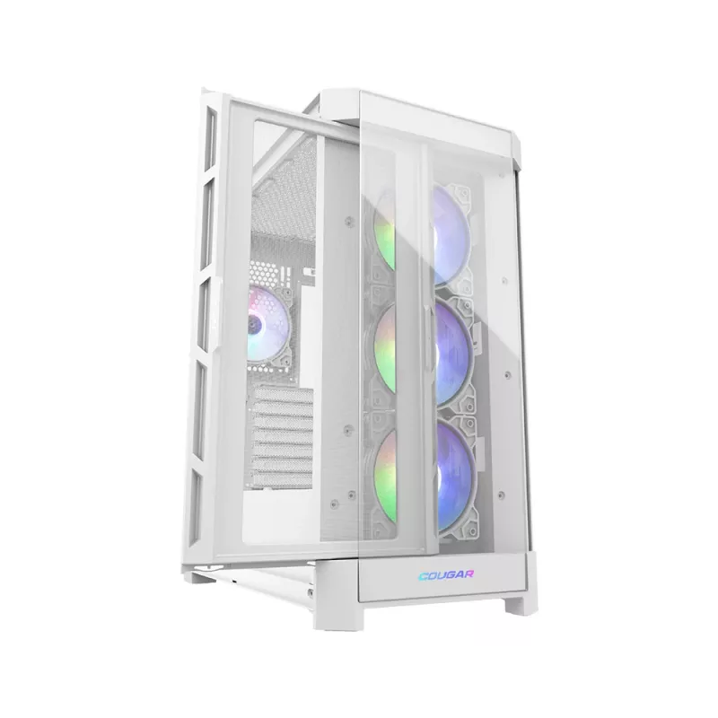 COUGAR midi-tower behuizing Duoface Pro ARGB, wit, midi-tower, pc, wit, ATX, EATX, micro ATX, Mini-ITX, SSI CEB, metaal, nylon, gehard glas, multi