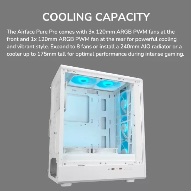 COUGAR Midi-Tower behuizing Airface Pure PRO, ARGB, zwart