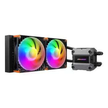 COUGAR CPU waterkoeling Poseidon Ultra 240, ARGB, zwart, All-in-One-vloeistofkoeler, 12 cm, 500 RPM, 2200 RPM, zwart