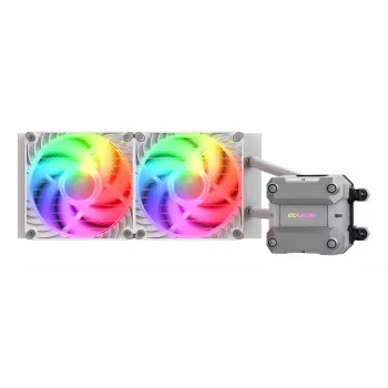 COUGAR CPU waterkoeling Poseidon Ultra 240, ARGB, wit, All-in-One-vloeistofkoeler, 12 cm, 500 tpm, 2200 tpm, wit
