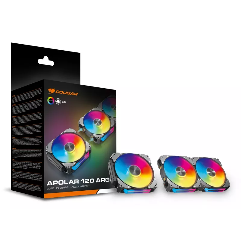 COUGAR behuizingsventilator Apolar 120 ARGB, zwart (3-pack)