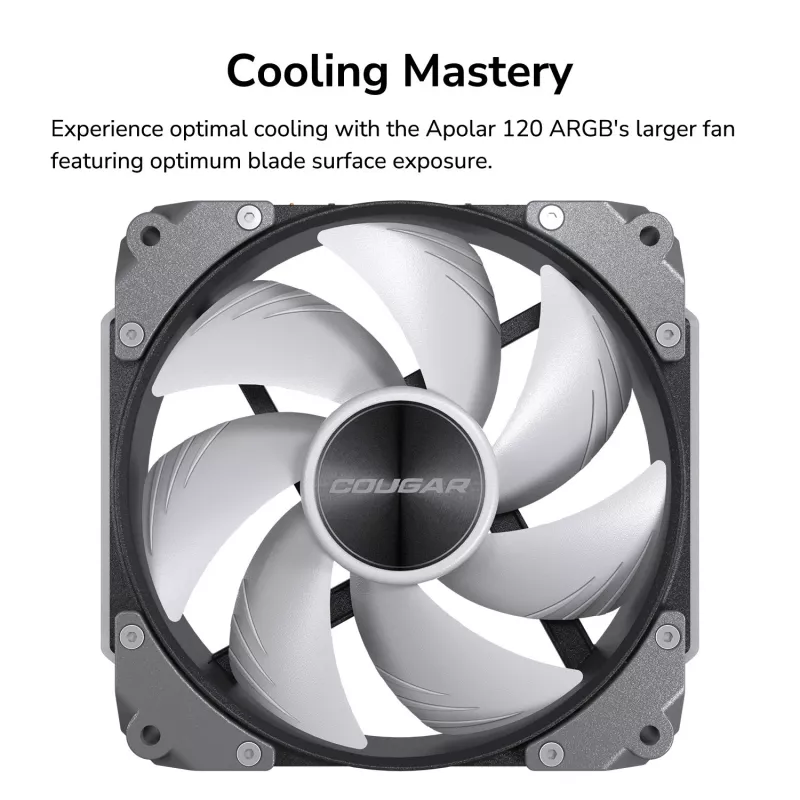 COUGAR behuizingsventilator Apolar 120 ARGB, wit, ventilator, 12 cm, wit