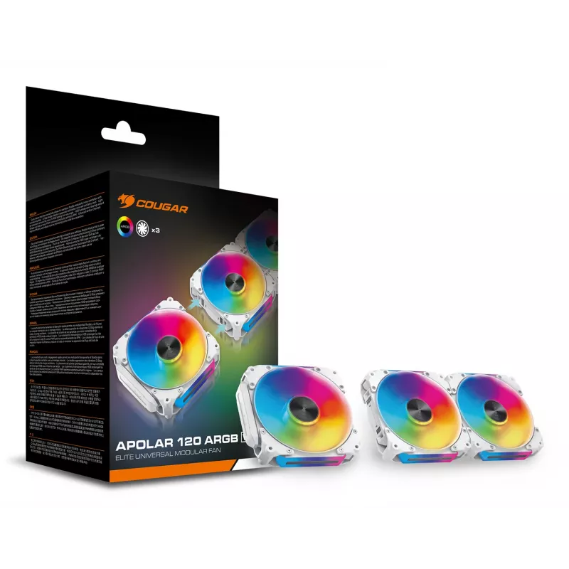 COUGAR behuizingsventilator Apolar 120 ARGB, wit (3-pack), ventilator, 12 cm, wit