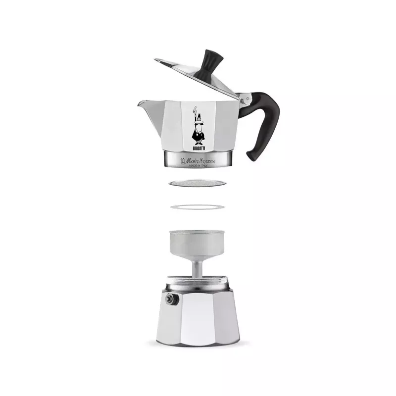 Mokapot BIALETTI Moka Express aluminium 2-kops (100 ml) zwart