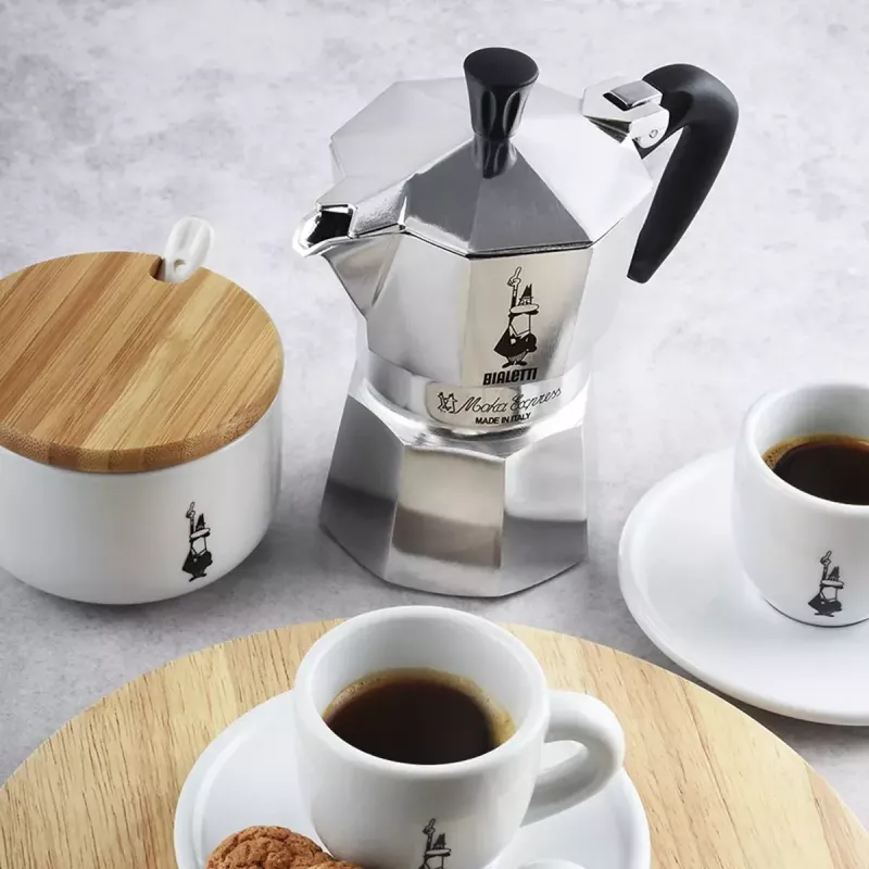 Mokapot BIALETTI Moka Express aluminium 2-kops (100 ml) zwart