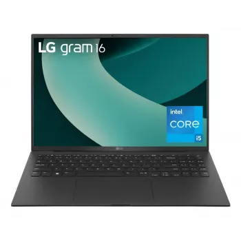 LG Gram 16ZB90RU Intel® Core™ i5 i5-1334U laptop 40,6 cm (16 inch) WQXGA 16 GB LPDDR4x-SDRAM 512 GB SSD Wi-Fi 6E (802.11ax) Windows 11 Pro Duits zwart