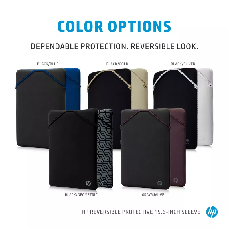 HP omkeerbare beschermende 15,6-inch zilveren laptoptas, hoes, 190 g