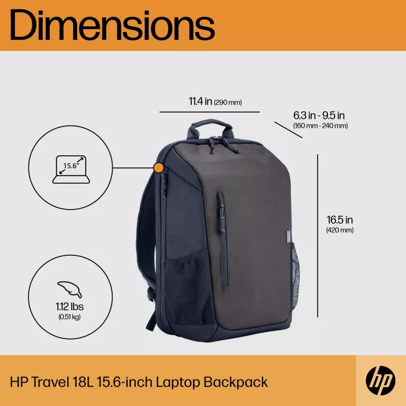 HP Travel 18 liter 15.6 Iron grijs laptoprugzak