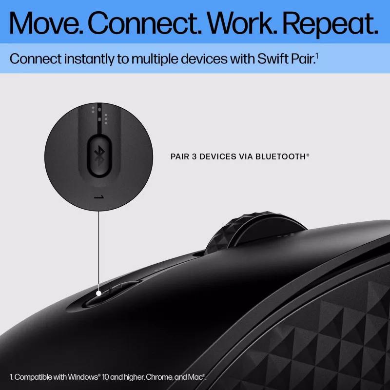 HP 420 programmeerbare Bluetooth-muis, dubbelhandig, Bluetooth, 4000 DPI, zwart