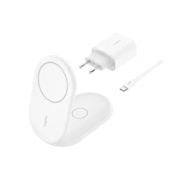 BELKIN Boostcharge Qi2 15w Magnetic 2in1 Standaard – wit