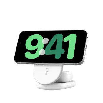 BELKIN Boostcharge Qi2 15w Magnetic 2in1 Standaard – wit