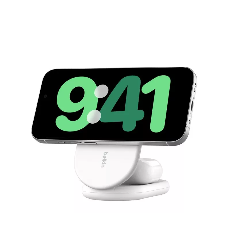 BELKIN Boostcharge Qi2 15w Magnetic 2in1 Standaard – wit