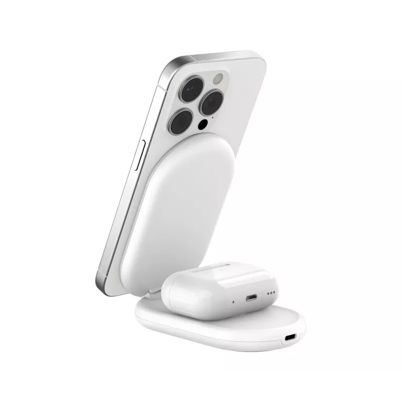 BELKIN Boostcharge Qi2 15w Magnetic 2in1 Standaard – wit