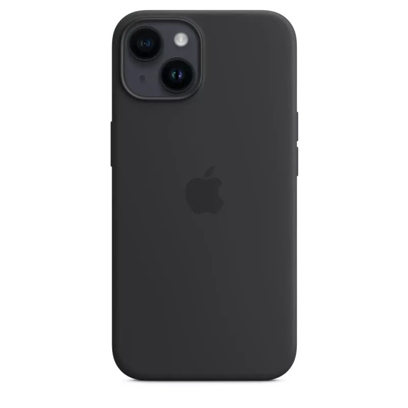 Cover Apple iPhone 14 siliconen case met MagSafe middernacht