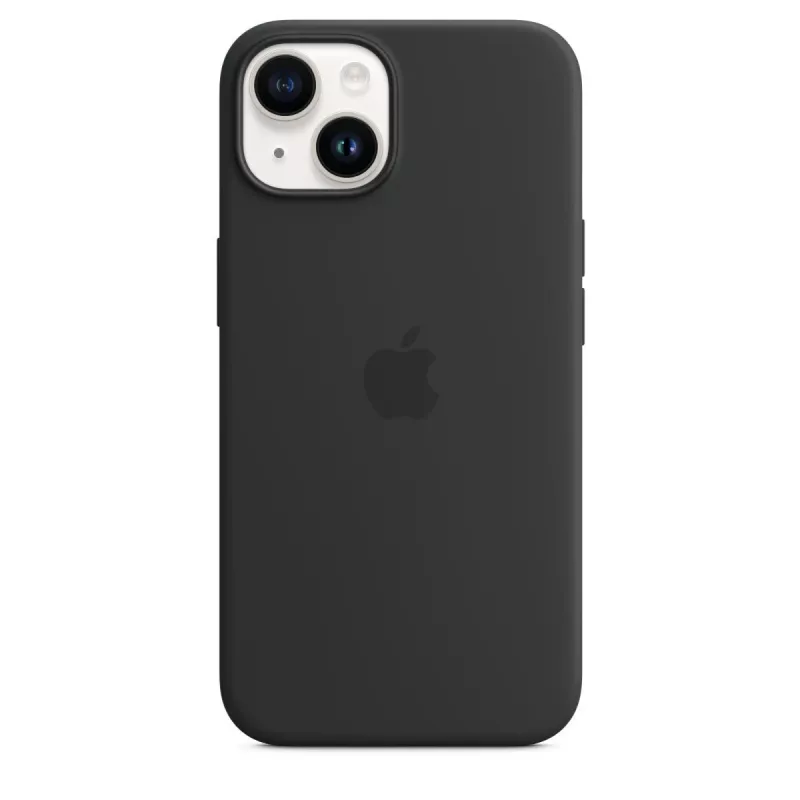 Cover Apple iPhone 14 siliconen case met MagSafe middernacht