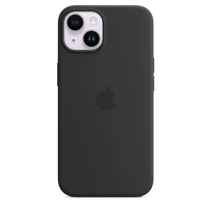 Cover Apple iPhone 14 siliconen case met MagSafe middernacht